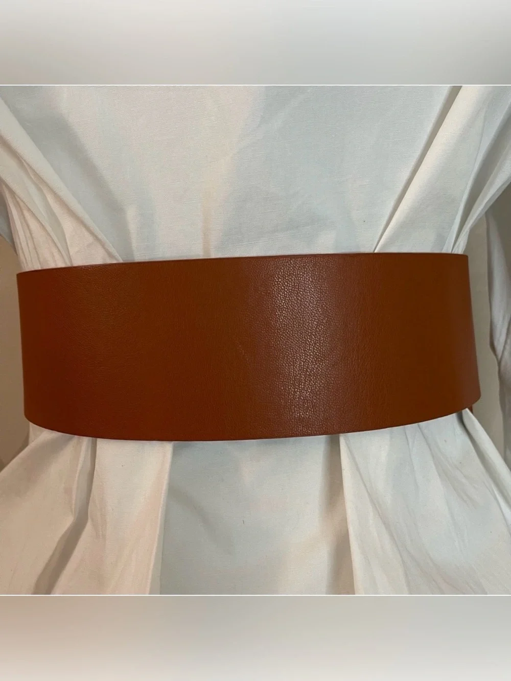 Plus size brown PU leather square gold tone buckle with rhinestones wide belt